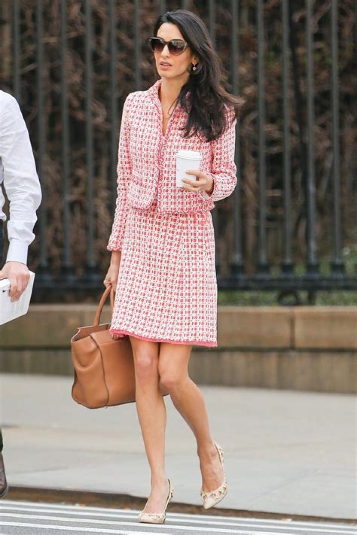 Amal Clooney teaches at Columbia Law School in a Skirt Suit