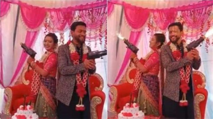 Bride burns her face while posing with firecracker gun, netizens horrified. Watch – India TV