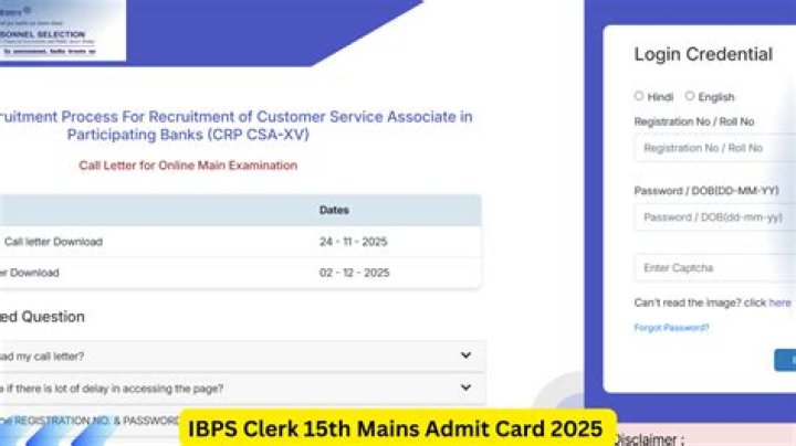 IBPS Clerk preliminary exam admit card released at ibps.in. Check details – India TV