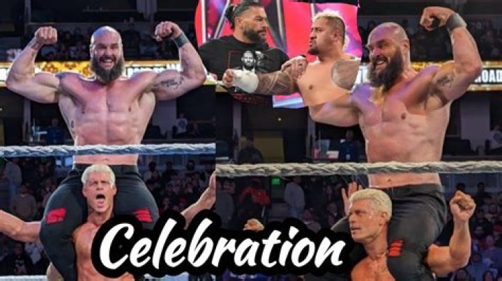 Cody Rhodes Celebrates With Braun Strowman On His Shoulders During WWE Live Event