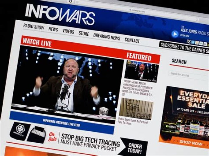 Conspiracy theorist Alex Jones' website Infowars files for bankruptcy 