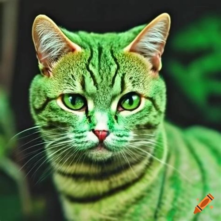 Cute Green Cat: The Enigmatic Feline Of Imagination