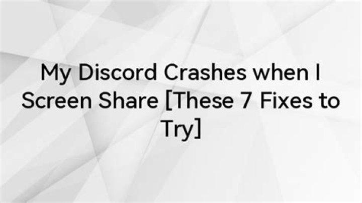 Quick Answer: Discord Crashes When I Screen Share