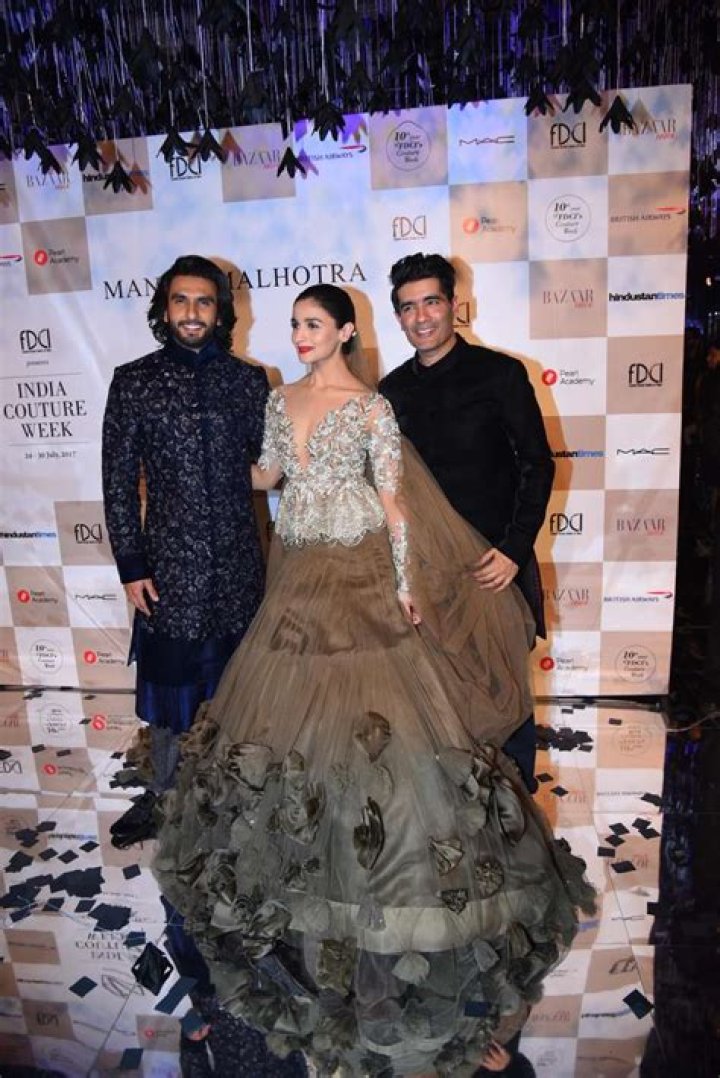 Alia Bhatt and Ranveer Singh walk the ramp for Manish Malhotra at ICW fashion show