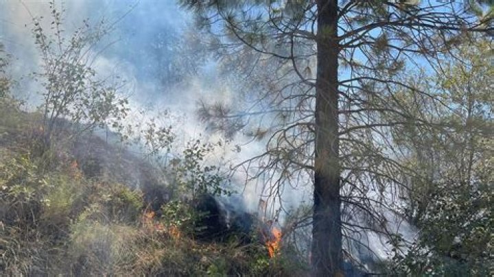 Goldrun fire near Ola continues to spread threatening homes, nearing 850 acres