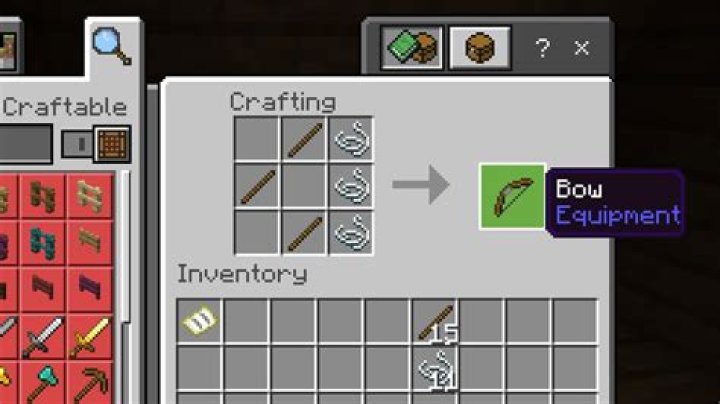 How To Craft A Minecraft Bow And Arrow