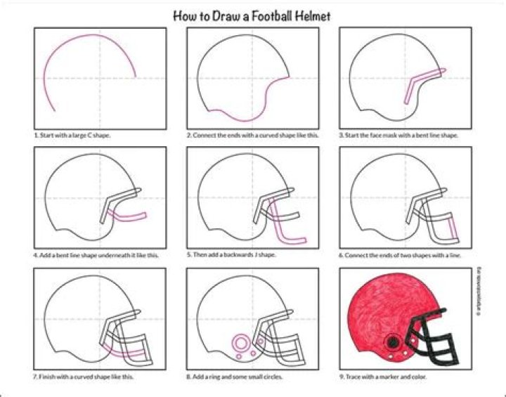How To Draw A Football Helmet