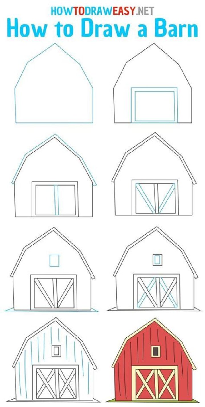 How To Draw A Old Barn Step By Step