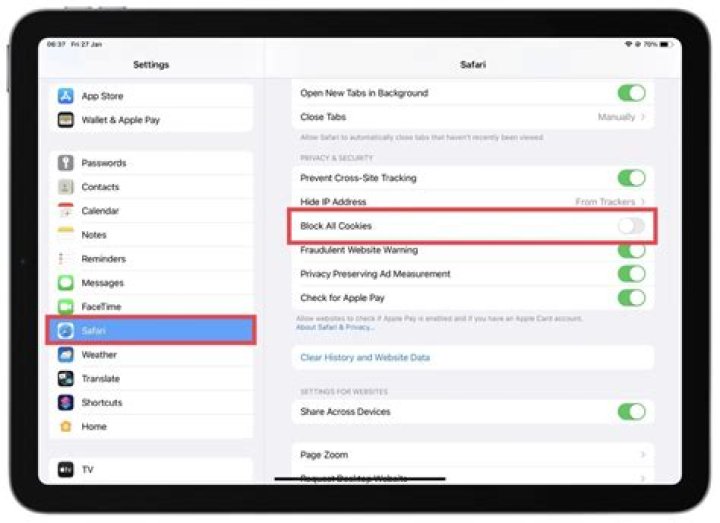 Quick Answer: How To Enable Cookies On Ipad
