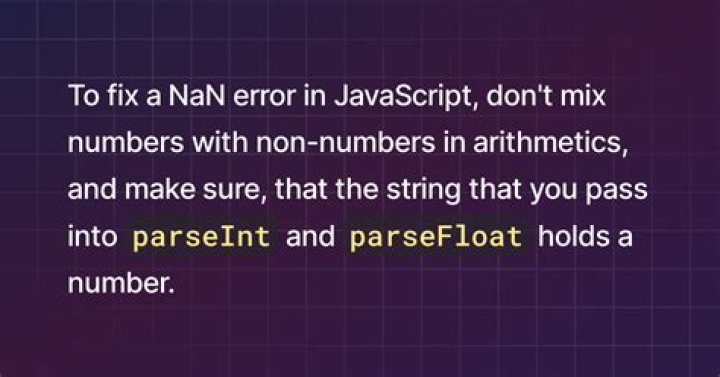 How To Fix Nan Error In Javascript