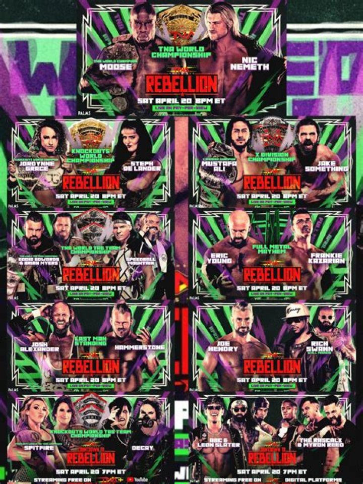 Impact Wrestling Rebellion: Final Card for Tonight’s event