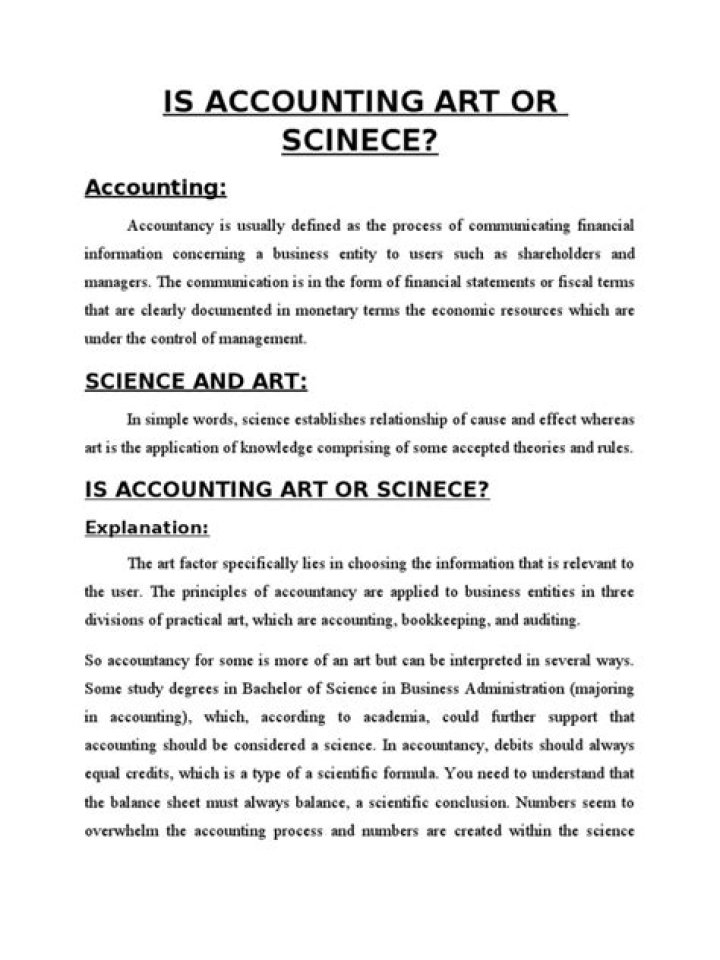 Quick Answer: Is Accounting Art Or Science Pdf