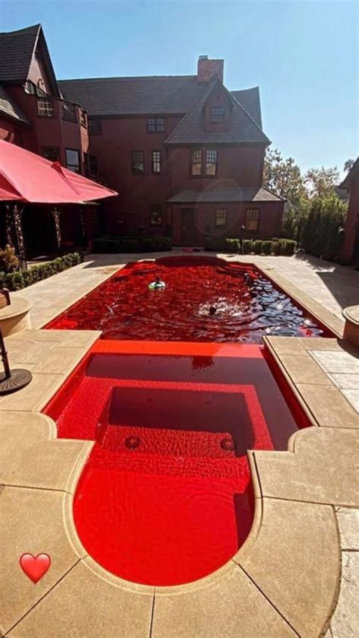 Kat Von D's Blood Red Swimming Pool Is Truly Horrifying