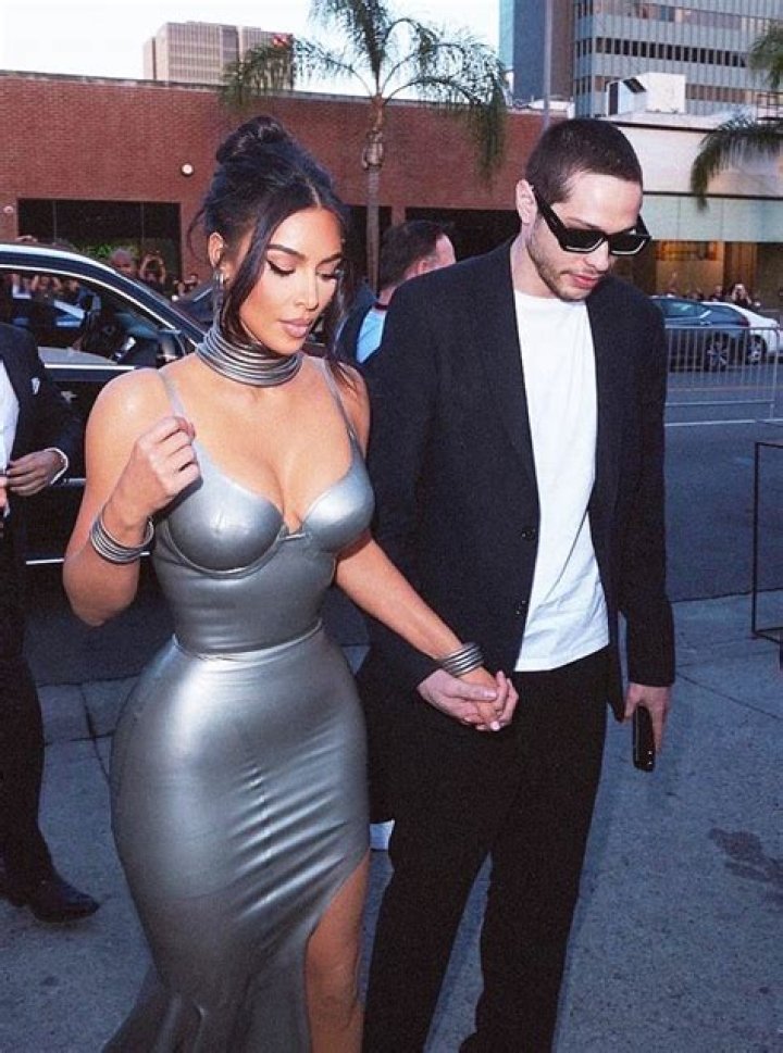 Kim Kardashian posted photos of her feet on Pete Davidson's chest
