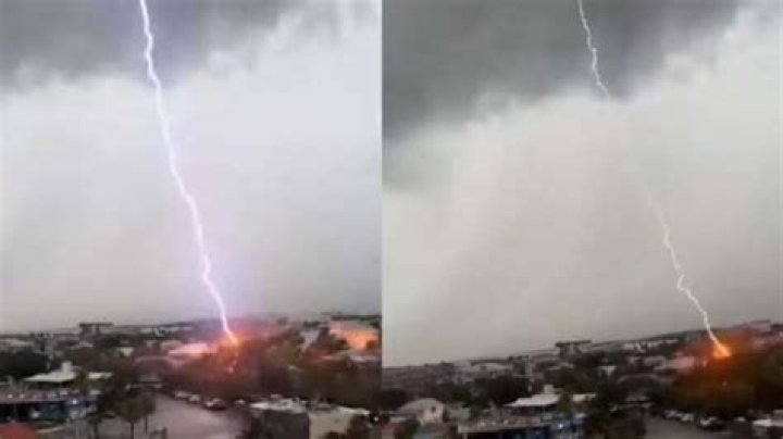 Lightning strikes same spot on water body twice, viral video shocks netizens. Watch – India TV