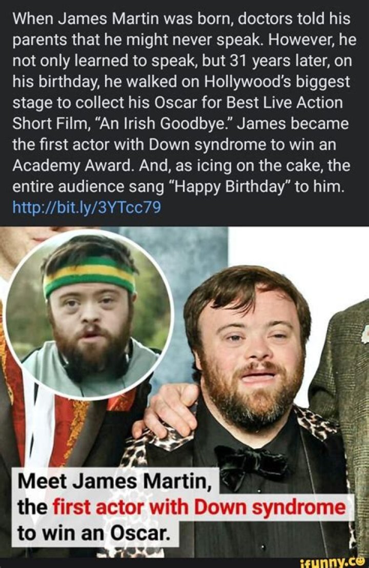 Meet James Martin, the first actor with Down syndrome to win an Oscar
