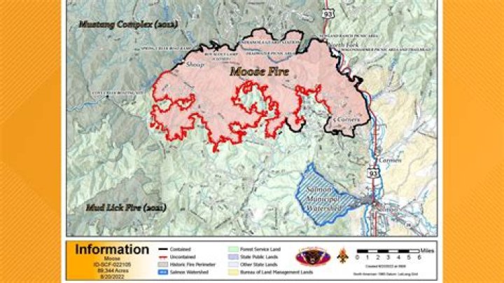 Moose Fire along Salmon River spreads to 56,049 acres; believed to be human-caused
