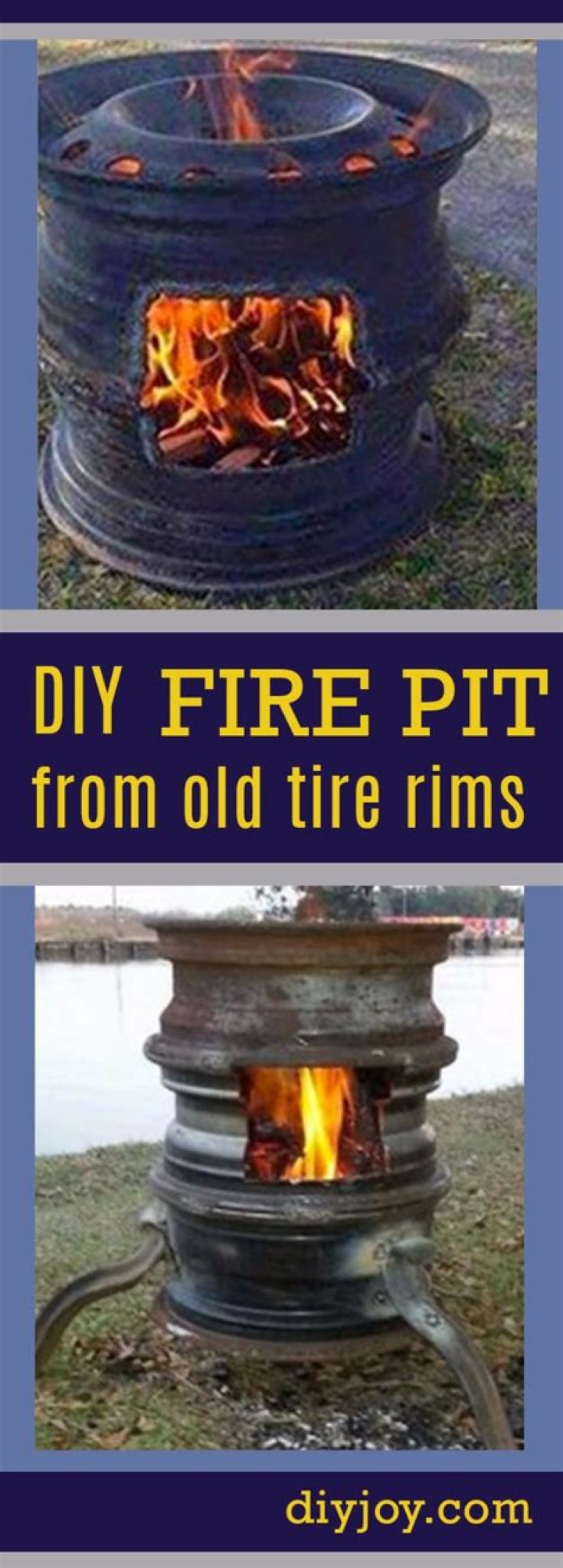 Old tire rims make for the best DIY fire pits!