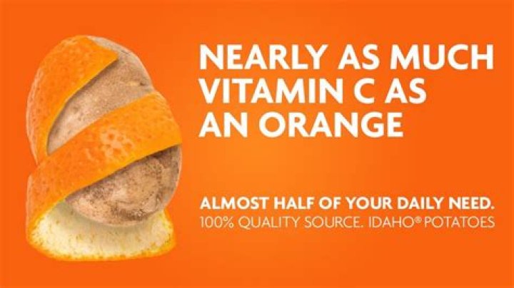 Put the orange juice down! Idaho potatoes contain almost as much Vitamin C as oranges