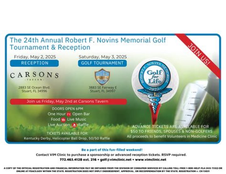 Robert F. NOVINS ‘GOLF FOR LIFE’ TOURNAMENT