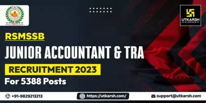 Vacancy for 5,388 Junior Accountant and other posts, Apply at rsmssb.rajasthan.gov.in – India TV
