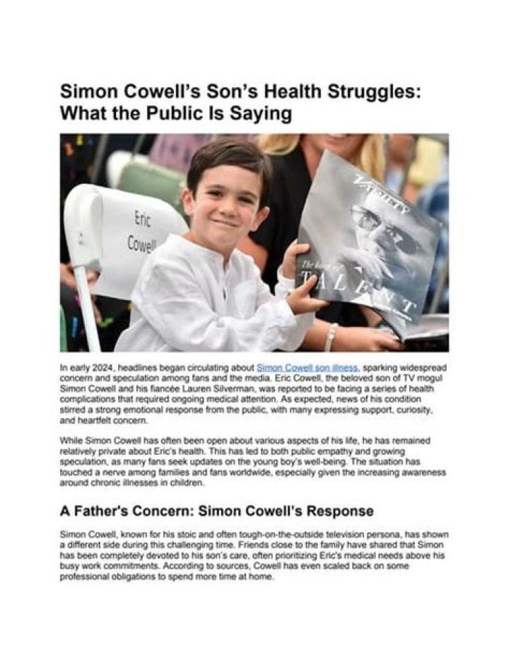 Understanding Simon Cowell's Son's Illness: A Deep Dive Into Health Challenges