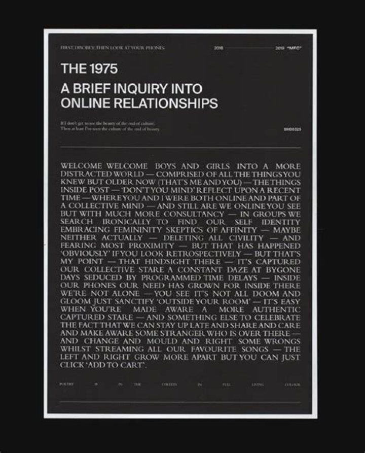 The 1975: A Brief Inquiry into Online Relationships