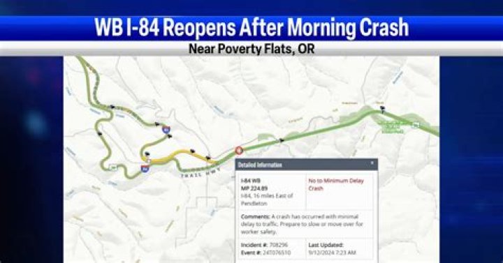 Traffic Alert: I-84 westbound lanes east of Boise open