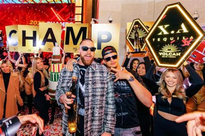 Travis Kelce Sprayed Bottle of Champagne Worth Over $8,000 in Las Vegas