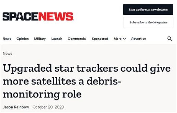 Upgraded star trackers could give more satellites a debris-monitoring role
