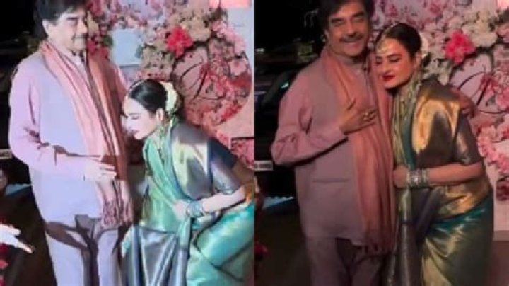 Video of Rekha touching Shatrughan Sinha's feet goes viral