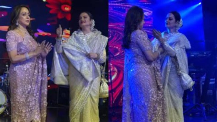 VIDEO: Rekha grooves to 'Kya Khoob Lagti Ho' at Hema Malini's 75th birthday bash