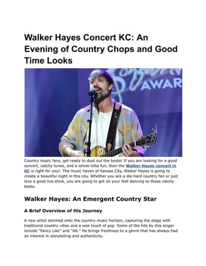 Unforgettable Night: Walker Hayes Concert KC