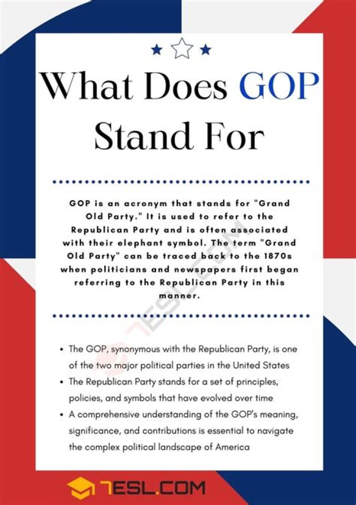 What Does GOP Stand For? Understanding The Grand Old Party