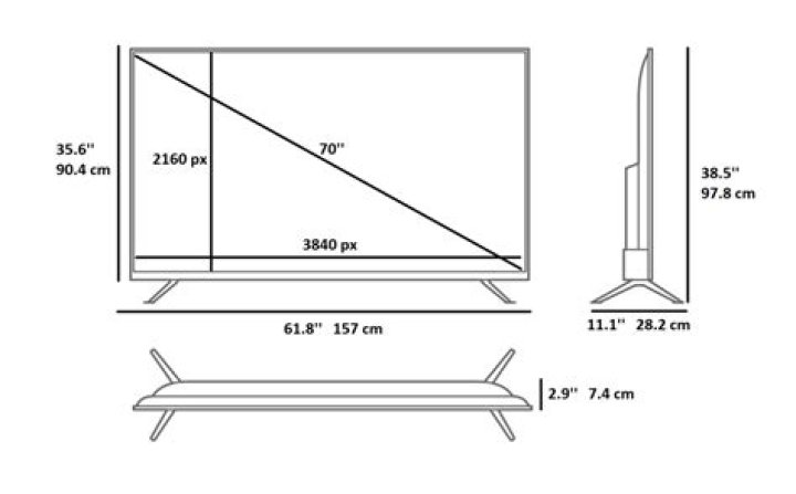 Quick Answer: What Is The Length Of A 70 Inch Tv