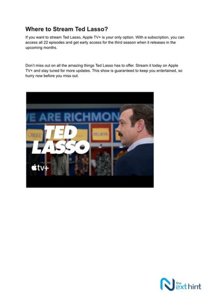 Question: Where To Stream Ted Lasso