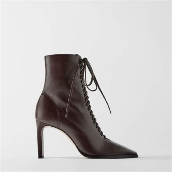 Zara's Lace-Up Leather High Heel Ankle Boots Have Sold Out